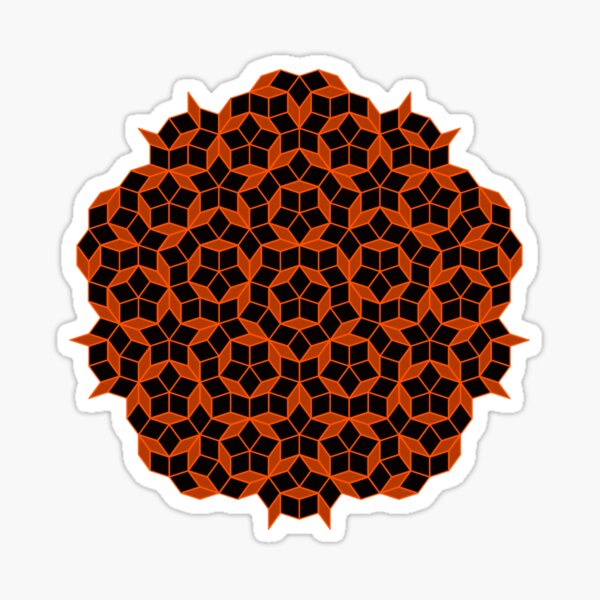 Aperiodic tiling - Black and Orange Sticker