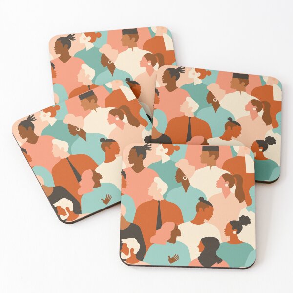Item preview, Multi-ethnic crowd of people in trendy hipster clothes designed and sold by AngelinaBambina.