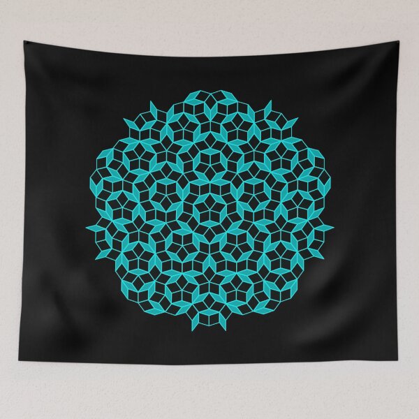 Item preview, Aperiodic tiling - Black and Aqua designed and sold by rahilvalani.