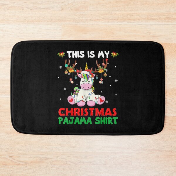 Item preview, This Is My Christmas Pajama Shirt Unicorn Santa Hat Lights designed and sold by AllenMegan.