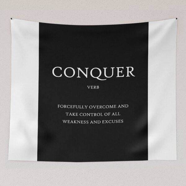 Item preview, Conquer Quote Art Design Inspirational Motivation designed and sold by vividpixelusa.