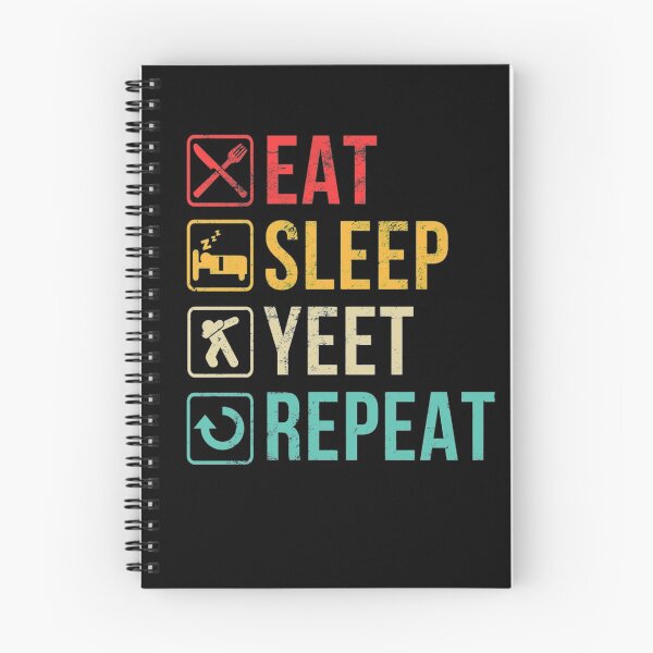 Item preview, Dank Meme Gag Gift For Men Women Retro Eat Sleep Yeet Repeat Pullover Hoodie designed and sold by messus.