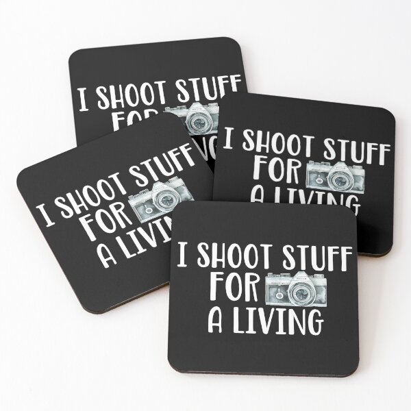 Item preview, Funny Photography Pun Quote - I Shoot Stuff For A Living designed and sold by Primroaddesigns.