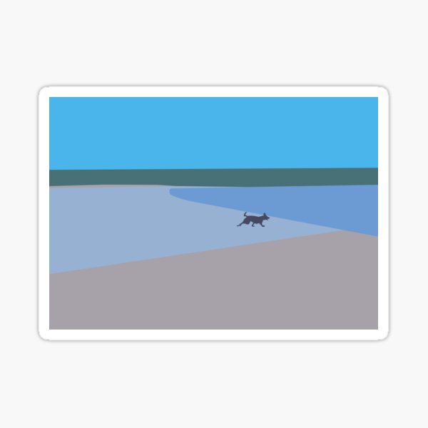 Dog on Beach Sticker