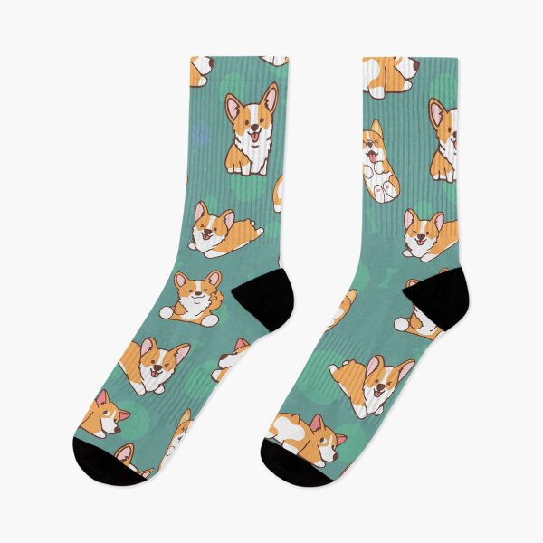 Item preview, Corgi Puppy Fun - Green designed and sold by DogsHearted.