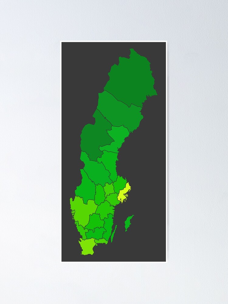 "Sweden population heat map as color density illustration" Poster for