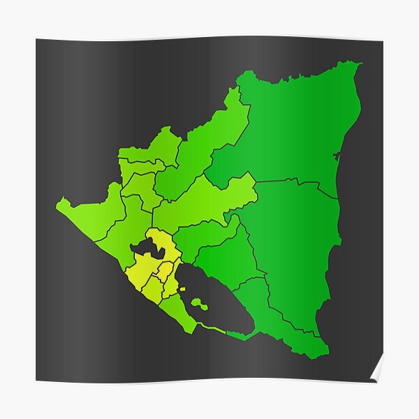 "Nicaragua population heat map as color density illustration" Poster