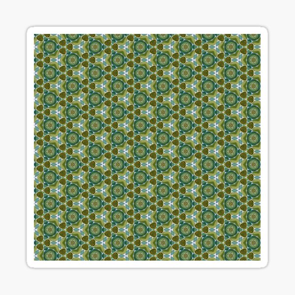 Retro Tropical Leaf Pattern 216 Sticker