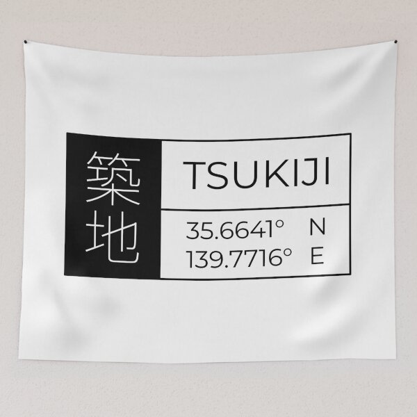 Aperçu de l'œuvre Tsukiji - Latitude et longitude créée et vendue par Heedee Design.