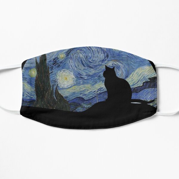 Starry night, Vincent van Gogh, ft. Pussycat Flat Mask