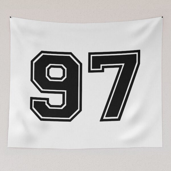 Item preview, Ninety seven black Jersey number 97 seventh  designed and sold by Greenfieldlogo.