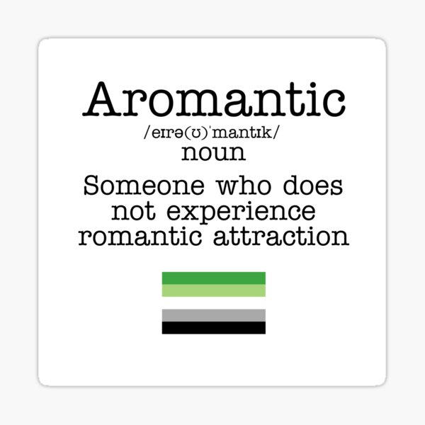 "Aromantic definition " Sticker for Sale by D0NN13D1N0 Redbubble