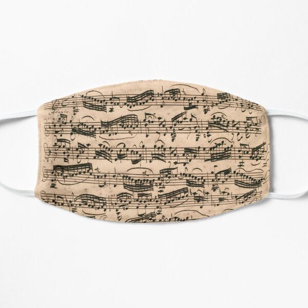 Bach | Original handwritten score by Johann Sebastian Bach Flat Mask