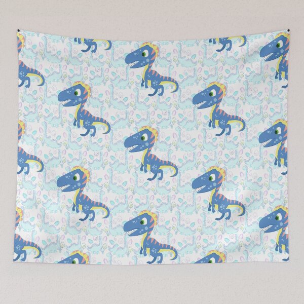 Item preview, Blue Dinosaur Emoji Pattern 12 designed and sold by kyds.