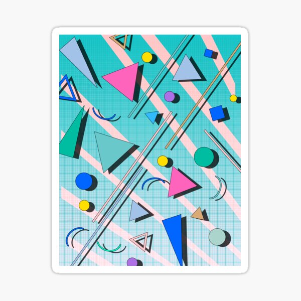 80s pop retro pattern 4 Sticker