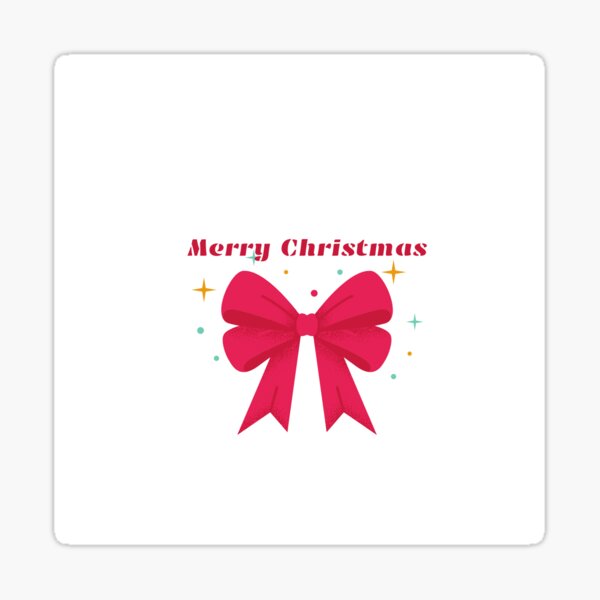 Merry Chrismas ribbon motif for gifts Sticker