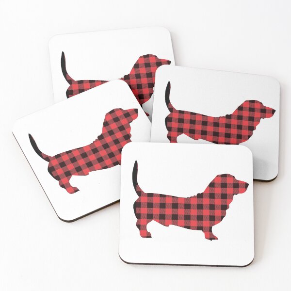 Item preview, Buffalo plaid basset designed and sold by DK-PODsolutions.