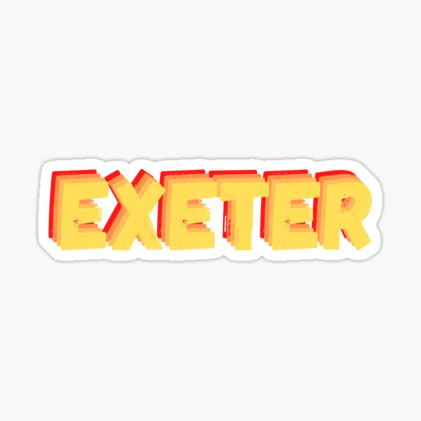 "Exeter handlettered" Sticker by pretzelstudios Redbubble