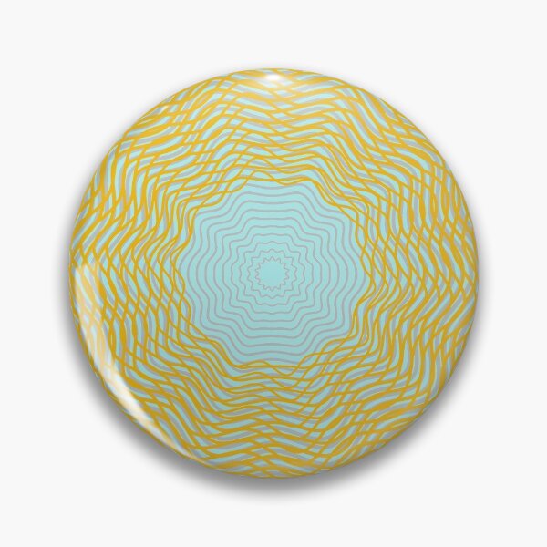 Aperçu de l'œuvre Motif psychédélique or, gris et turquoise créée et vendue par TheMessyThings.