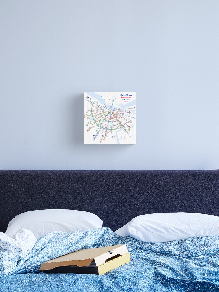 Thumbnail 1 of 3, Canvas Print, Amsterdam Transport Map designed and sold by Linkbekka.
