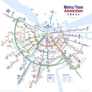 Artwork thumbnail, Amsterdam Transport Map by KALEIDOSCOPE UK