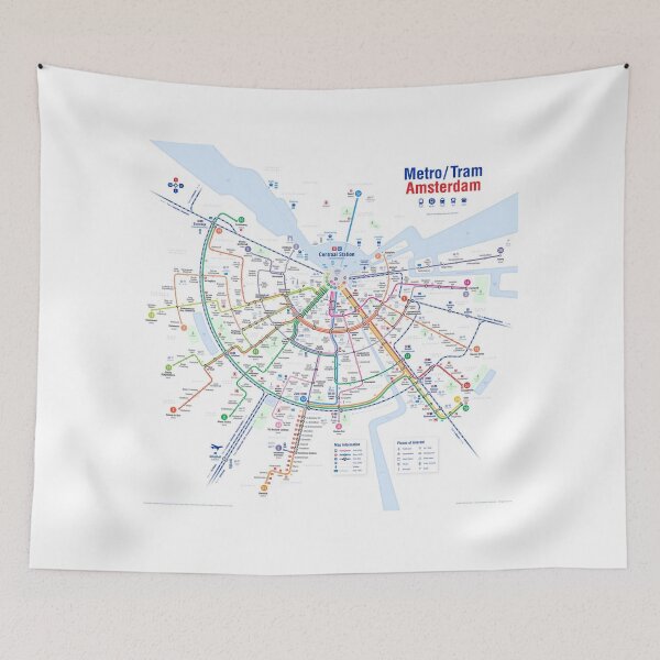 Item preview, Amsterdam Transport Map designed and sold by KALEIDOSCOPE UK.
