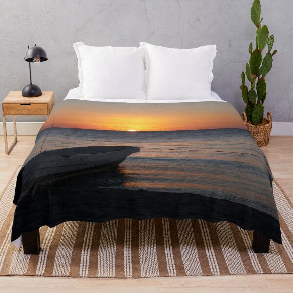 Item preview, Sunrise Colourful Orange Dawn With Fishing Boat designed and sold by comcamworld.