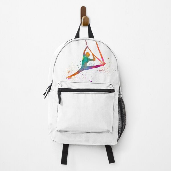 Item preview, young man practicing aerial yoga in the gym watercolor 01 designed and sold by paulrommer.