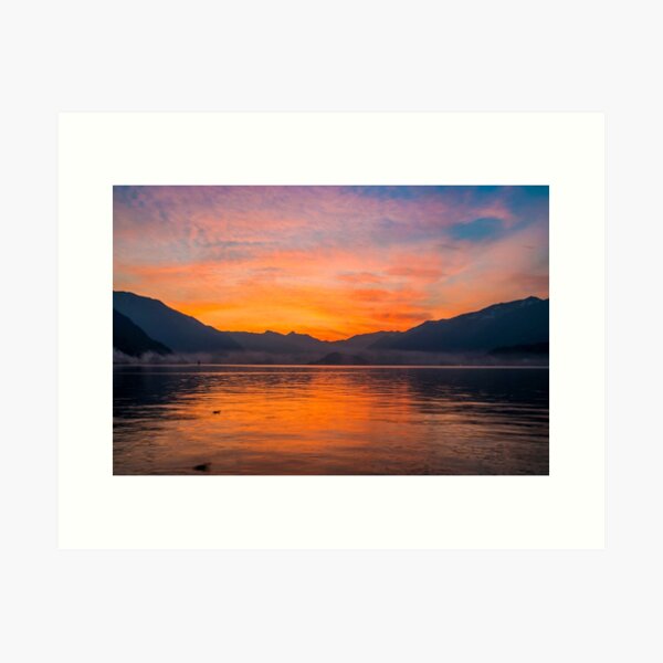 Sunset on Lake Como Art Print
