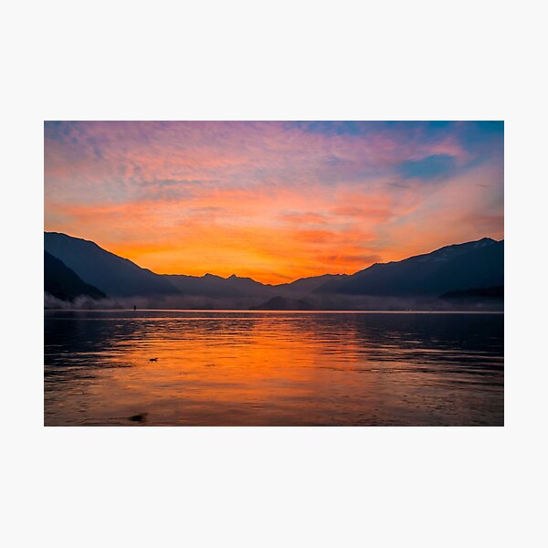 Sunset on Lake Como Photographic Print