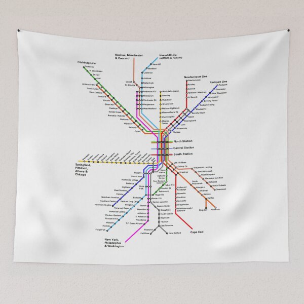 Item preview, New York and beyond area Transport Map designed and sold by KALEIDOSCOPE UK.