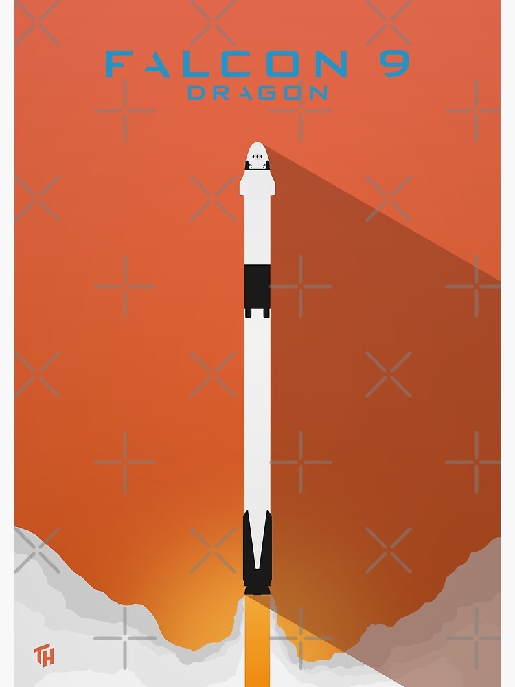 Disover Falcon 9 - Dragon Premium Matte Vertical Poster