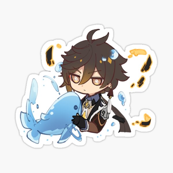 Genshin Impact Chibi Cool Zhongli Sticker