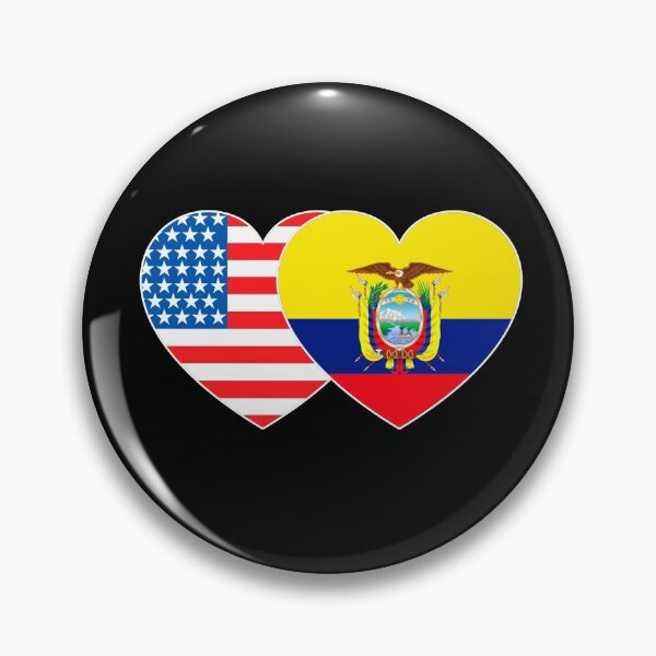 Item preview, Ecuador and USA Flag Twin Heart for Ecuadorian American Patriotic designed and sold by Svo-.