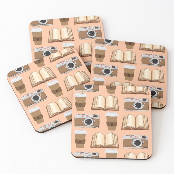 Item preview, Camera, Coffee, and Books Pattern designed and sold by casualism.