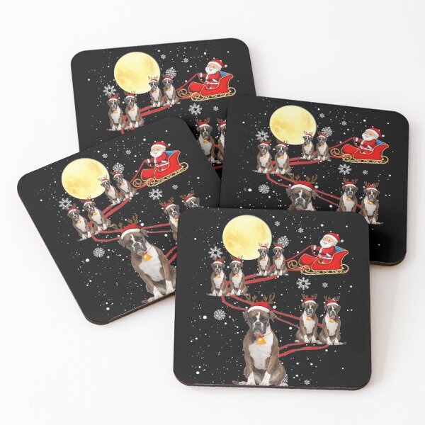 Item preview, Boxer Dog Santa Sleigh Reindeer Christmas Funny Xmas designed and sold by MarcelaSoto.