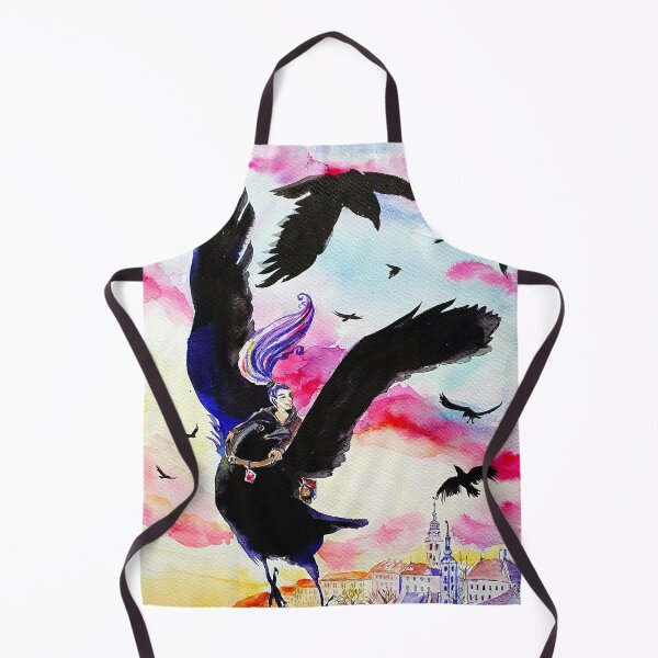 Item preview, Urban steampunk fairies riding the crows watercolor #1 designed and sold by orangerinka.