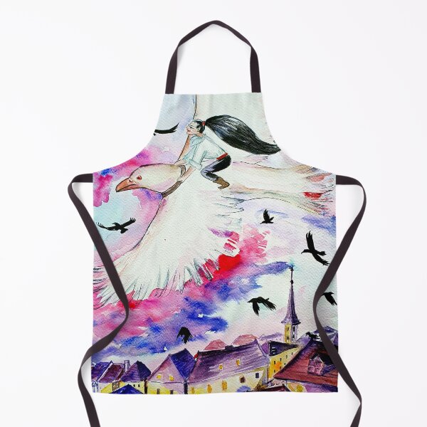 Item preview, Urban steampunk fairies riding the crows watercolor #2 designed and sold by orangerinka.