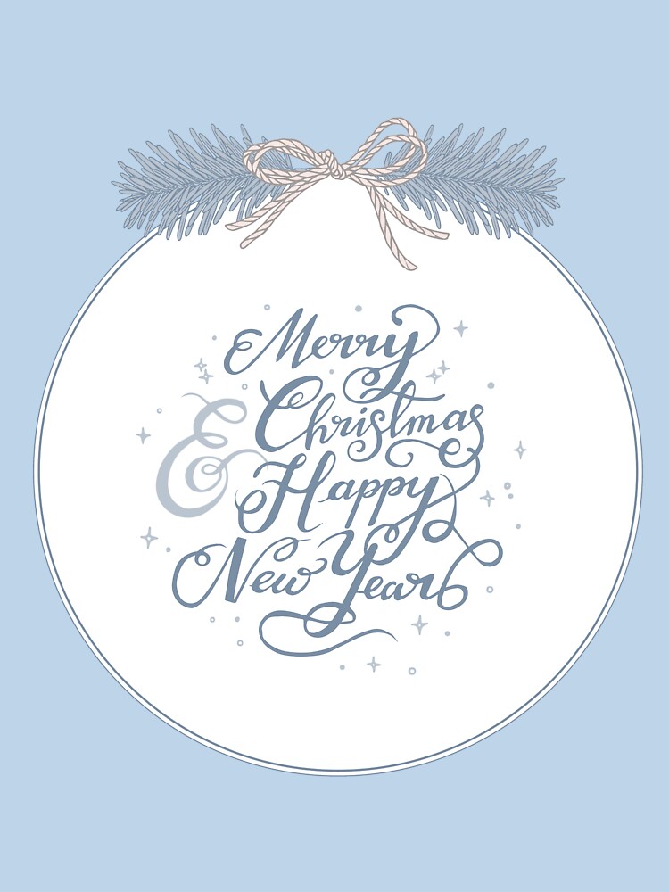 Thumbnail 7 of 7, Classic T-Shirt, "Merry Christmas & Happy New Year" Typography designed and sold by karolfuldesigns.