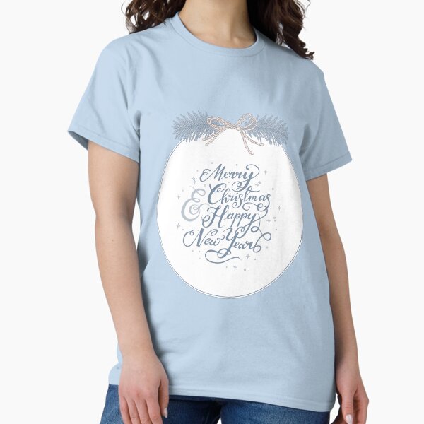 "Merry Christmas & Happy New Year" Typography Classic T-Shirt