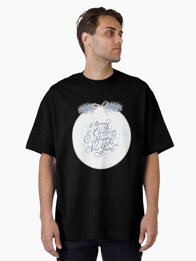 Thumbnail 2 of 7, Oversized T-Shirt, "Merry Christmas & Happy New Year" Typography designed and sold by karolfuldesigns.