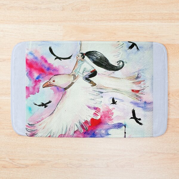 Item preview, Urban steampunk fairies riding the crows watercolor #2 designed and sold by orangerinka.
