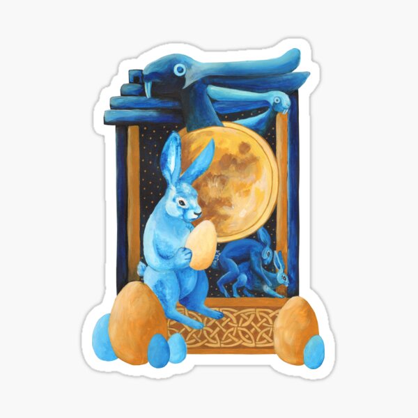 Moongazing Hares Sticker