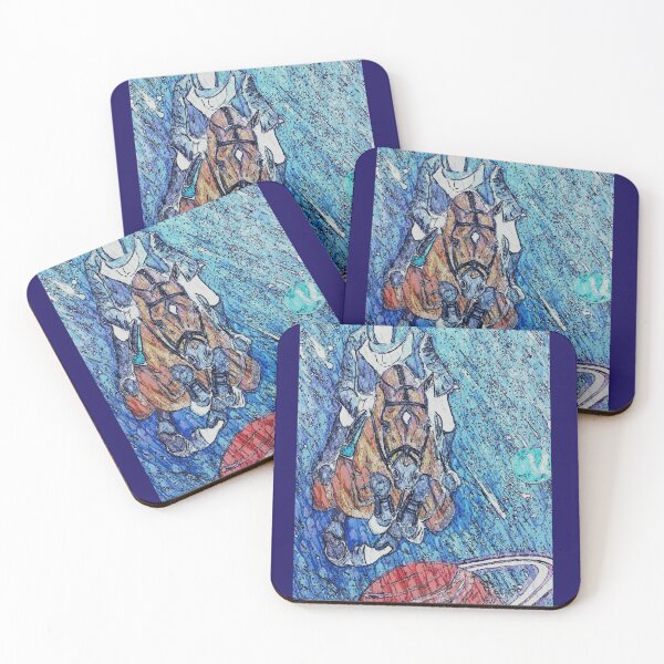 Item preview, Show jumping stars planets space painting designed and sold by horseaddicted.