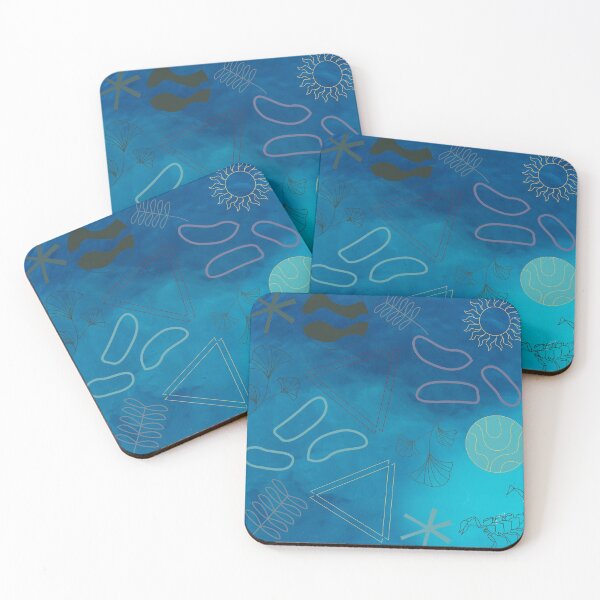 Item preview, Blue And Green Aqua Elements Pattern designed and sold by ArtbyCharmante.
