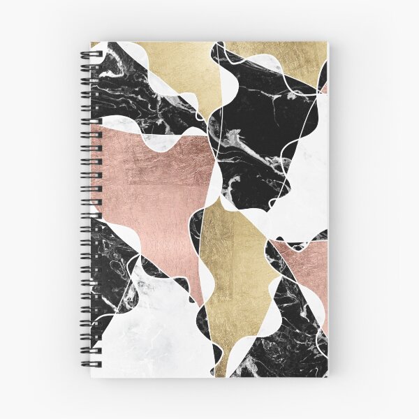 Item preview, Rose gold black white marble color block stylish designed and sold by GirlyTrend.