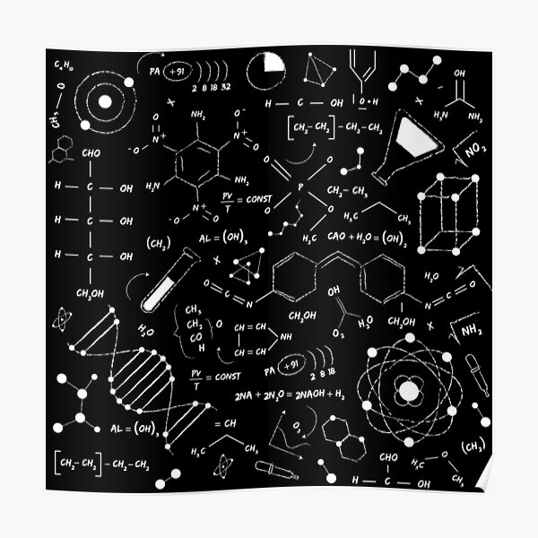 Science Black Board Chemistry Pattern - Funny Gift for Science Lovers