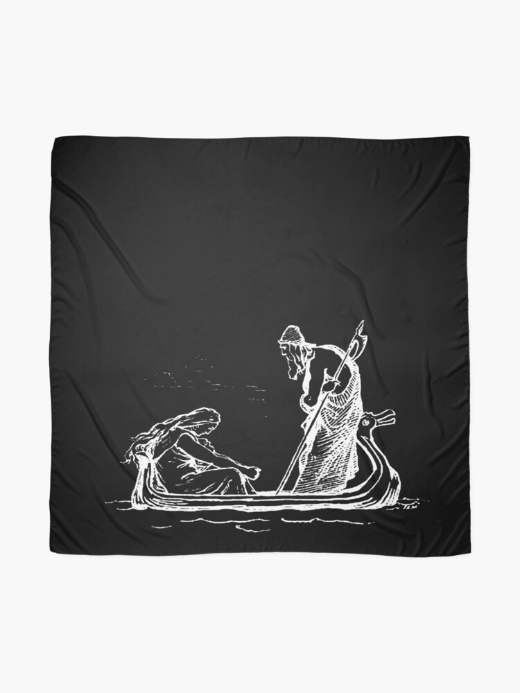 Alternate view of Norse Myth Frigg and Odin Sailing In Fensalir White Scarf