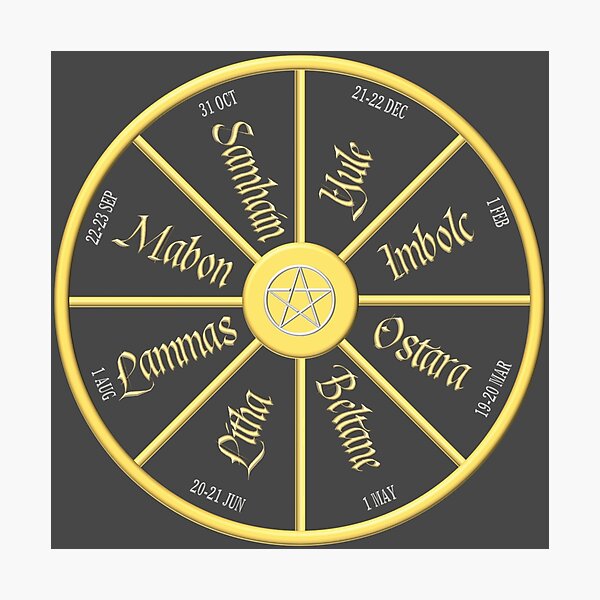 Item preview, Wiccan/Pagan Wheel of the Year designed and sold by Prints4Pagans.