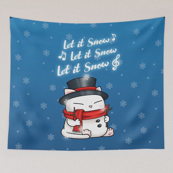 Item preview, Snowman Cat Let it Snow designed and sold by Takeda-art.